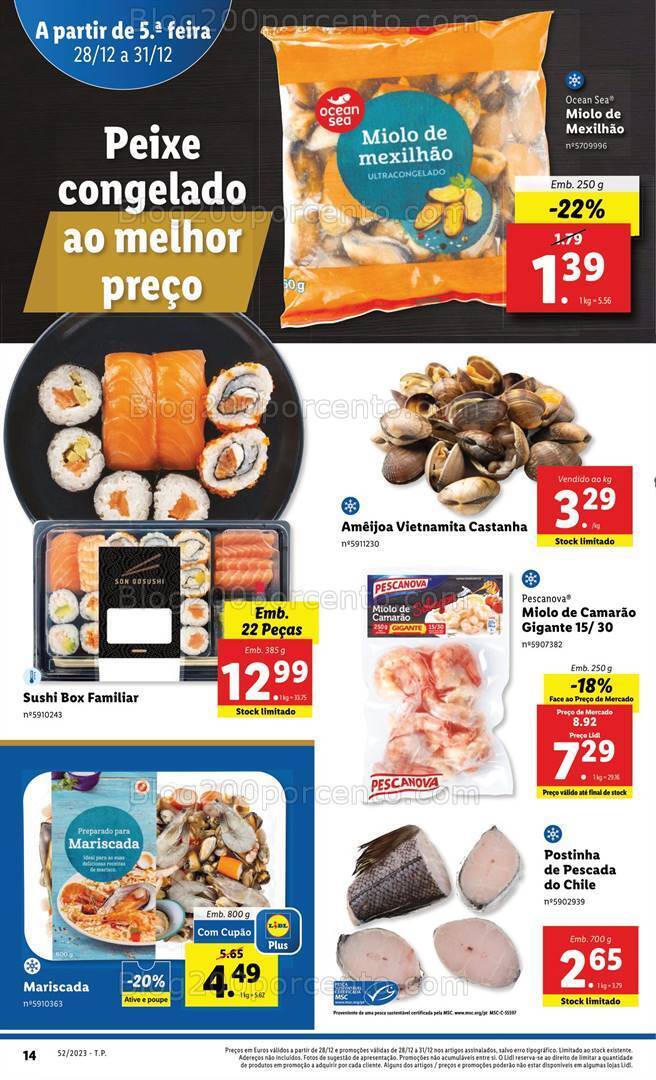 Antevisão Folheto LIDL Promoções de 28 a 31 dezembro