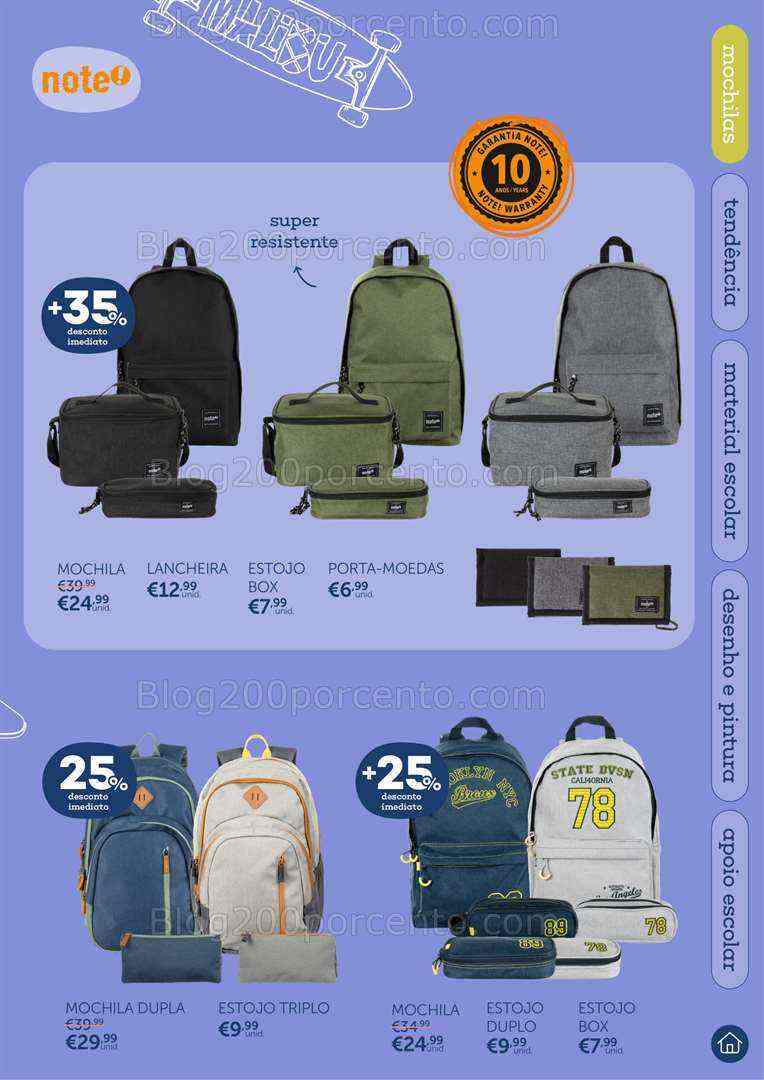 Antevisão Folheto NOTE Regresso às Aulas Promoções até 25 setembro