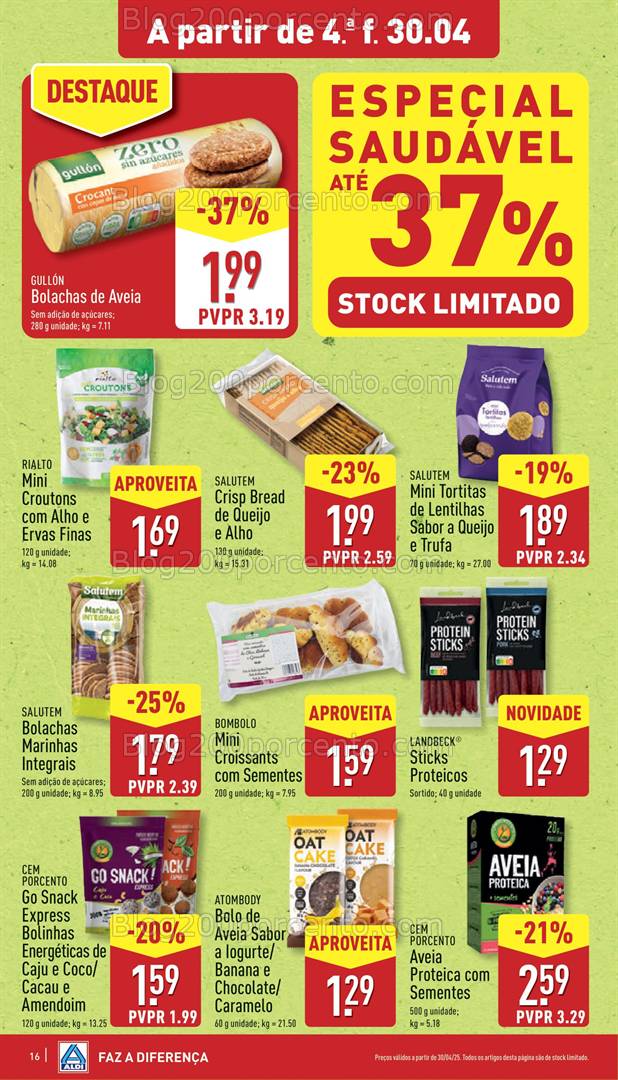 Antevisão Folheto ALDI Promoções de 30 abril a 6 maio - Alimentação Saudável
