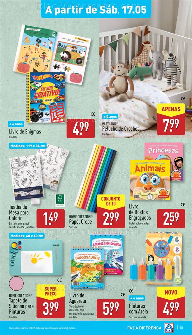 Antevisão Folheto ALDI Bazar Promoções de 14 a 20 maio dia da criança