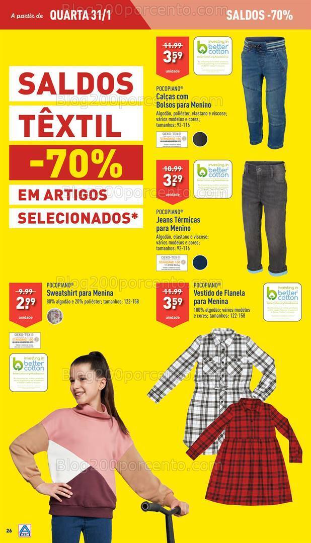 Antevisão Folheto ALDI Saldos até 70% Promoções a partir de 31 janeiro