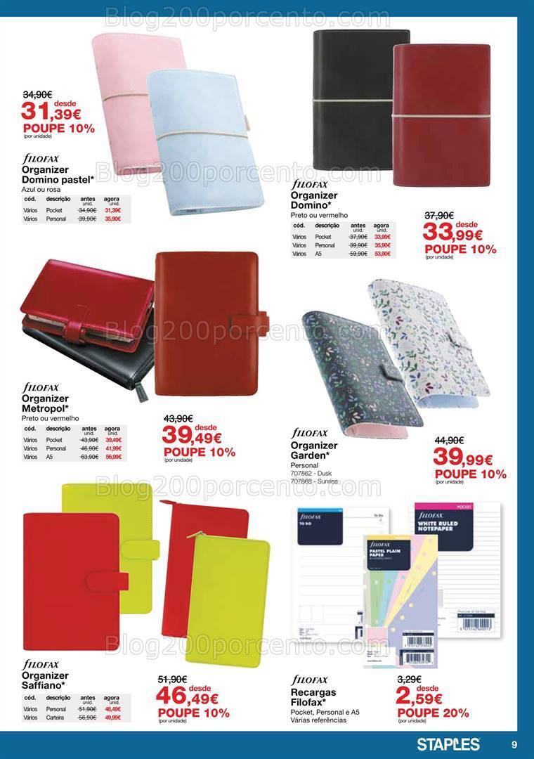 Antevisão Folheto STAPLES Agendas Promoções até 31 janeiro