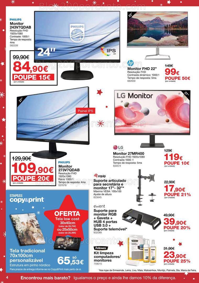 Antevisão Folheto STAPLES Natal Promoções de 29 novembro a 24 dezembro