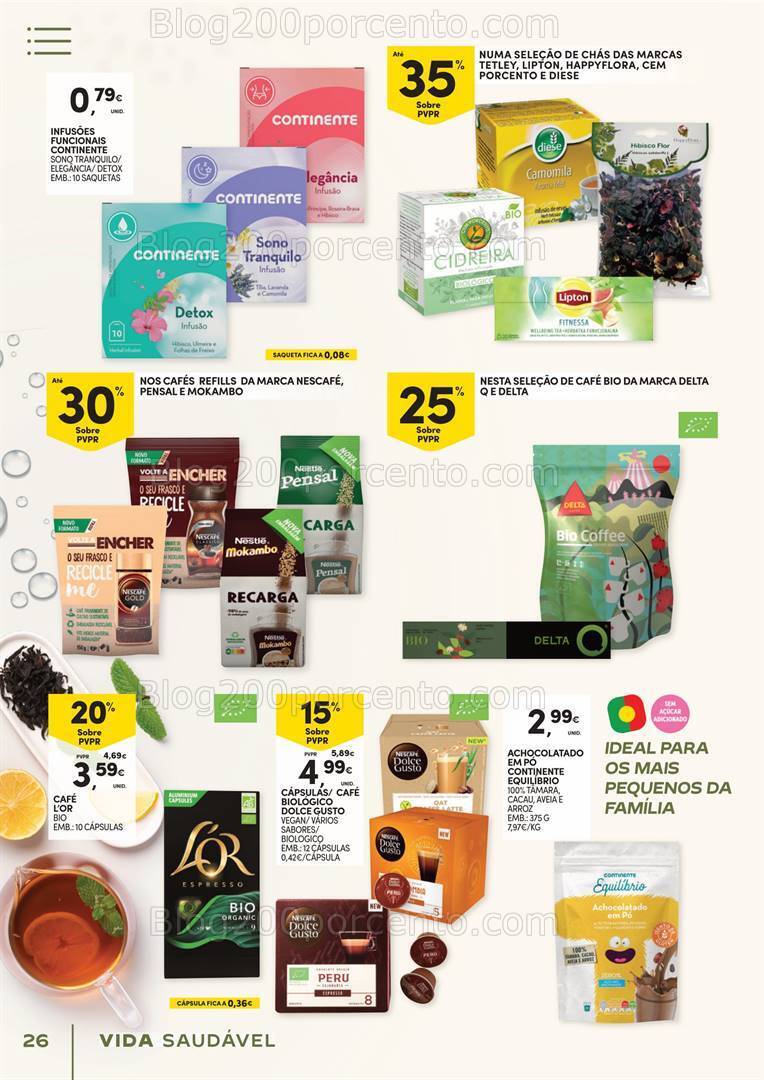 Antevisão Folheto CONTINENTE Vida Saudável Promoções de 16 a 28 janeiro