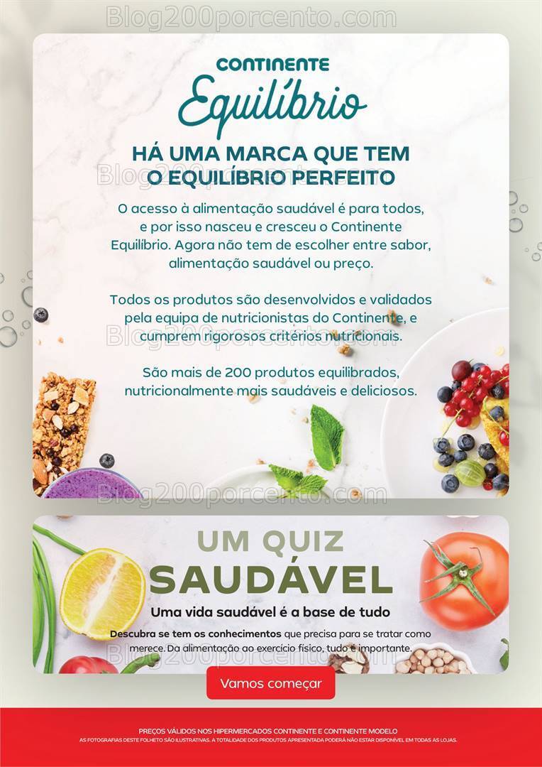 Antevisão Folheto CONTINENTE Vida Saudável Promoções de 16 a 28 janeiro