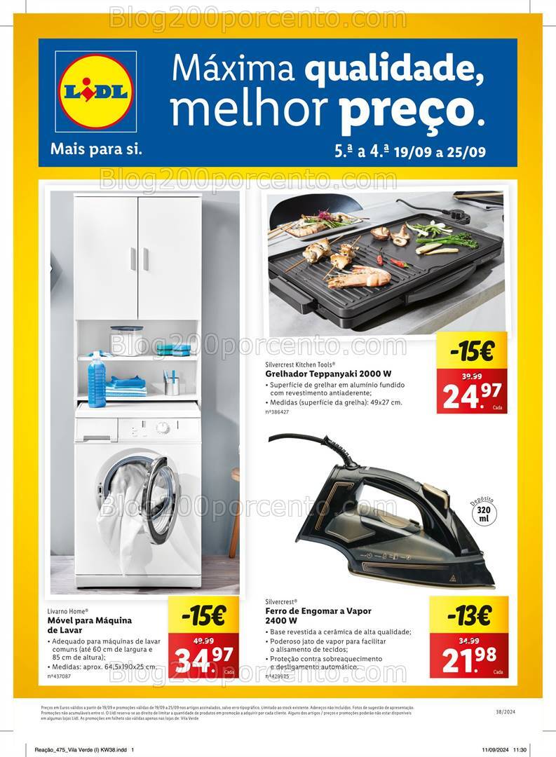 Antevisão Folheto LIDL Bazar Extra Promoções de 19 a 25 setembro
