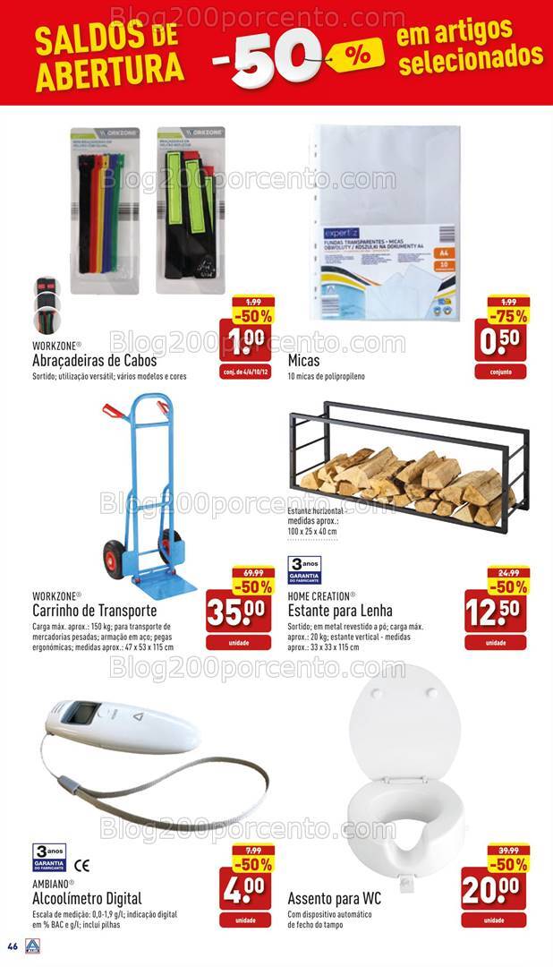 Antevisão Folheto ALDI Abertura + Saldos Bazar Promoções 14 a 20 agosto