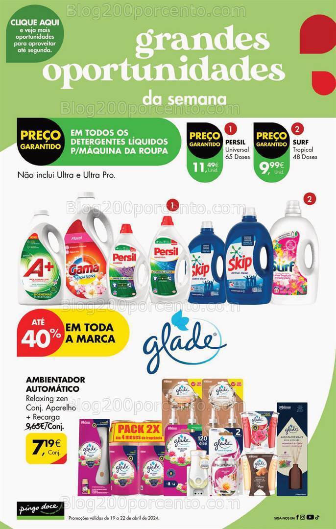 Antevisão Folheto PINGO DOCE Promoções Fim de Semana - 19 a 22 abril