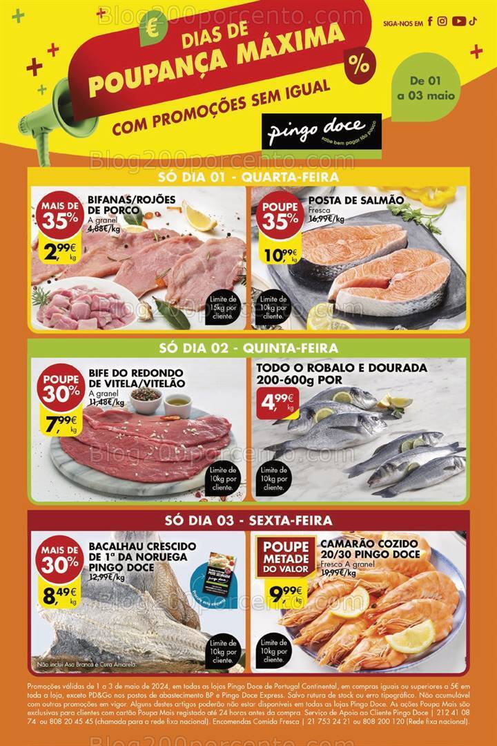 Antevisão Folheto PINGO DOCE Dias de Poupança Especial 1 Maio - 1 a 3 maio