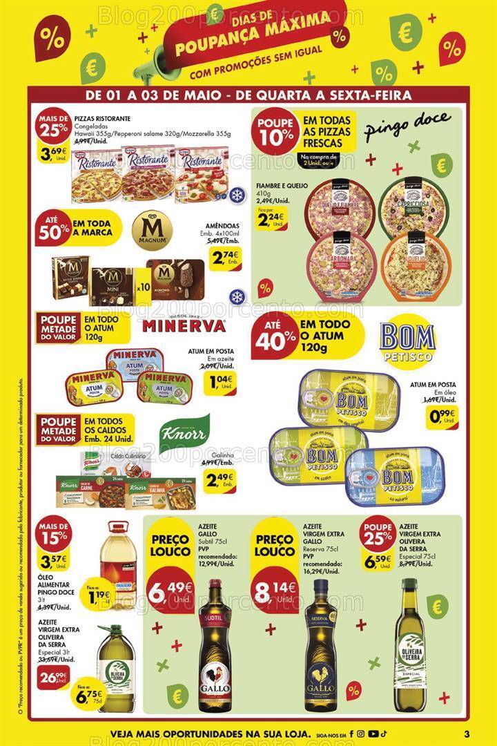 Antevisão Folheto PINGO DOCE Dias de Poupança Especial 1 Maio - 1 a 3 maio