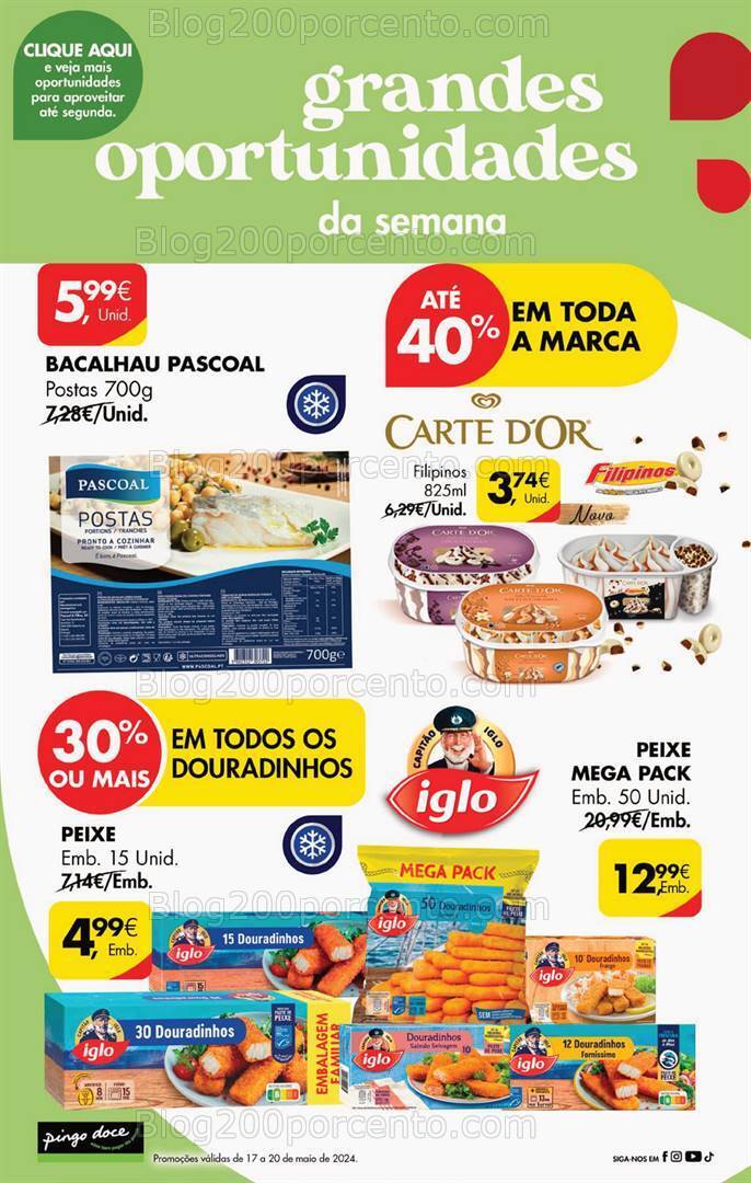 Antevisão Folheto PINGO DOCE Promoções Fim de Semana - 17 a 20 maio