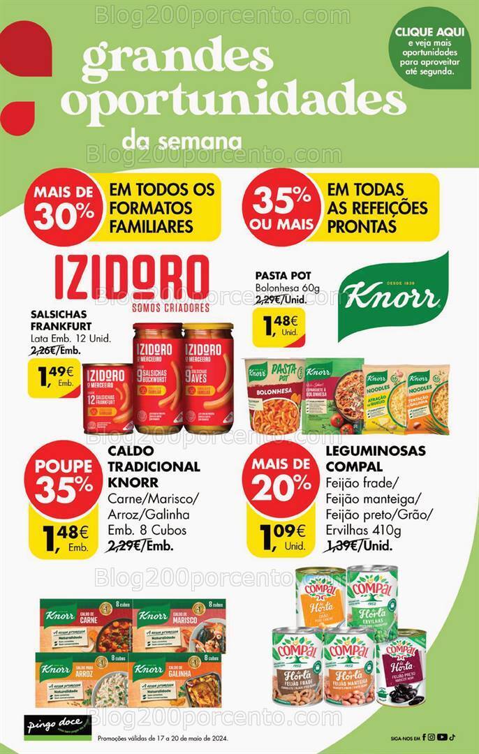 Antevisão Folheto PINGO DOCE Promoções Fim de Semana - 17 a 20 maio