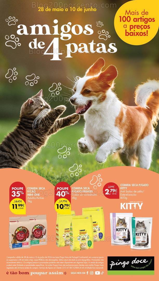 Antevisão Folheto PINGO DOCE Pet Food Promoções de 28 maio a 10 junho