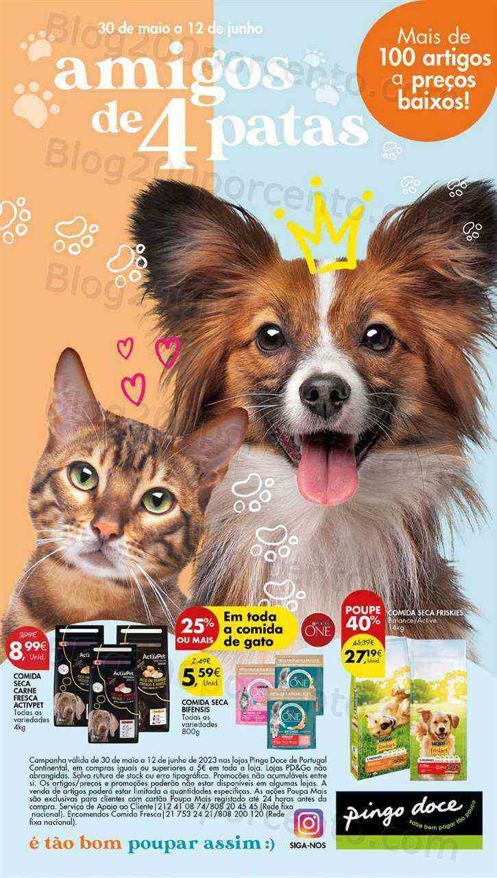 Antevisão Folheto PINGO DOCE Pet Food Promoções de 30 maio a 12 junho