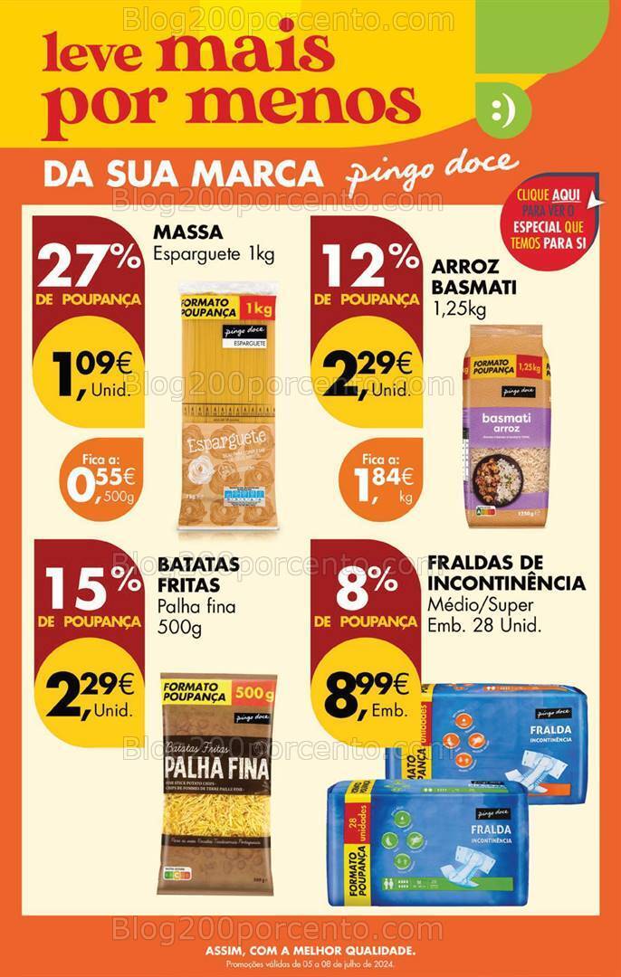 Antevisão Folheto PINGO DOCE Promoções Fim de Semana - 5 a 8 julho