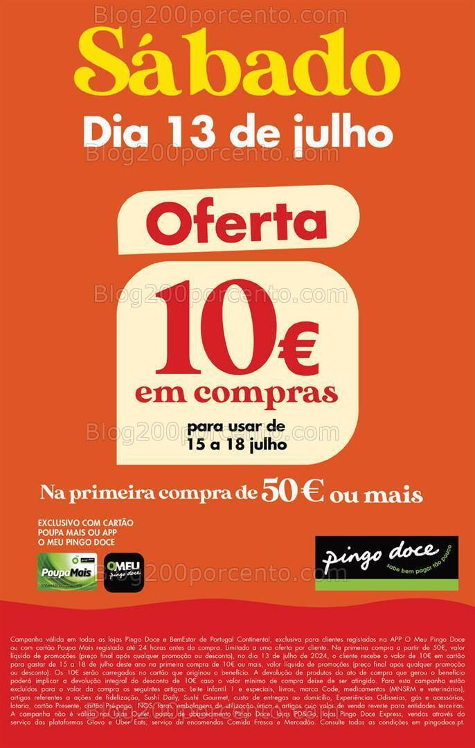 Antevisão Folheto PINGO DOCE Promoções Fim de Semana - Só 13 julho