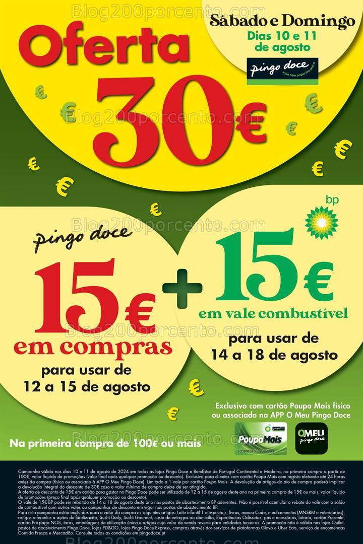 ALERTA - Poupe a Dobrar PINGO DOCE ganhe 30€ só 10 e 11 agosto!