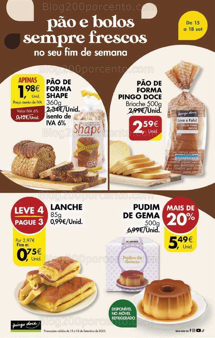 Antevisão Folheto PINGO DOCE Promoções Fim de Semana - 15 a 18 setembro