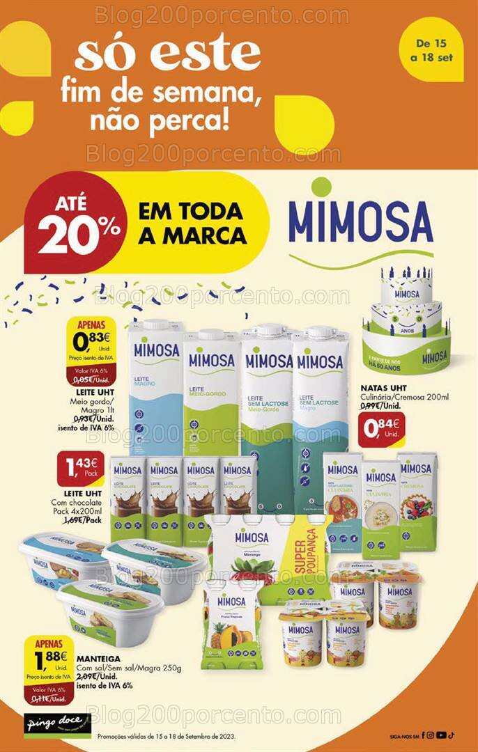 Antevisão Folheto PINGO DOCE Promoções Fim de Semana - 15 a 18 setembro