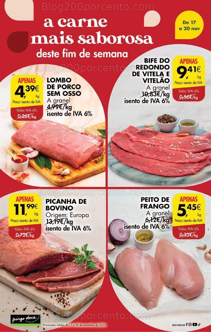 Antevisão Folheto PINGO DOCE Promoções Fim de Semana - 17 a 20 novembro