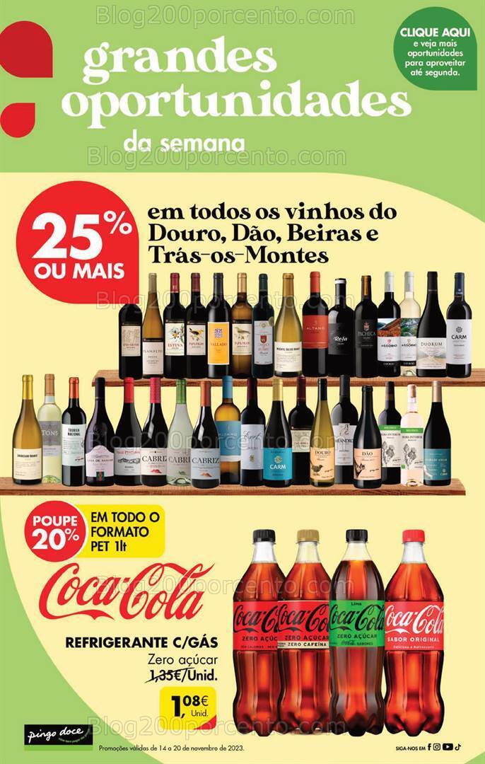 Antevisão Folheto PINGO DOCE Promoções Fim de Semana - 17 a 20 novembro