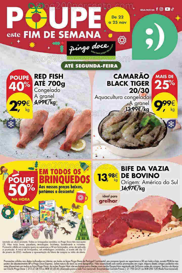 Antevisão Folheto PINGO DOCE Promoções Fim de Semana - 22 a 24 novembro