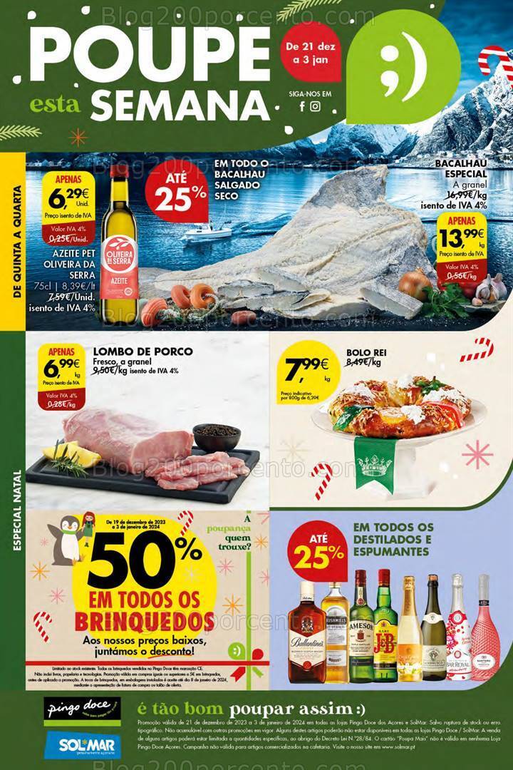 Antevisão Folheto PINGO DOCE Açores Promoções de 21 dezembro a 3 janeiro