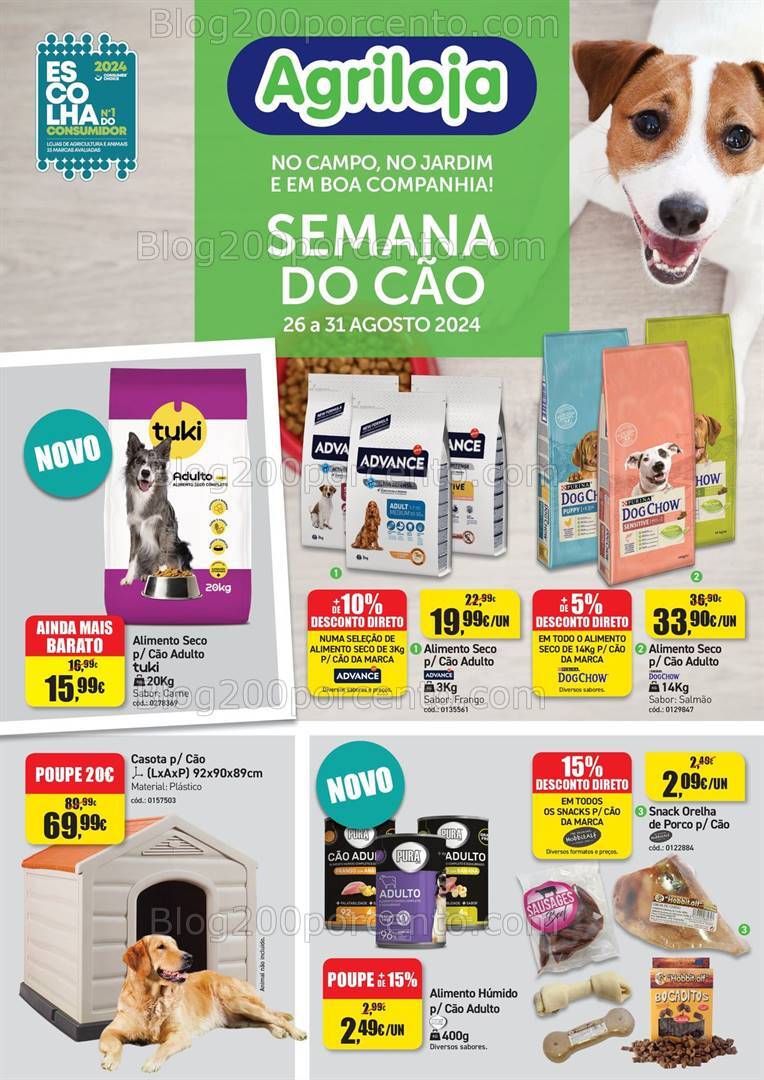 Antevisão Folheto AGRILOJA Especial Cão Promoções de 26 a 31 agosto