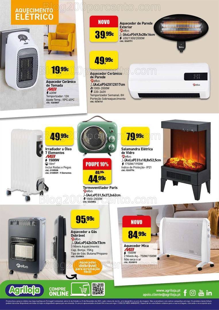 Antevisão Folheto AGRILOJA Aquecimento Promoções de 26 outubro a 23 novembro