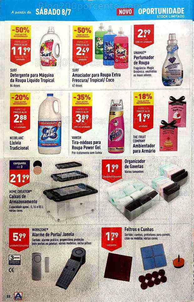 Antevisão Folheto ALDI Bazar Promoções a partir de 8 julho