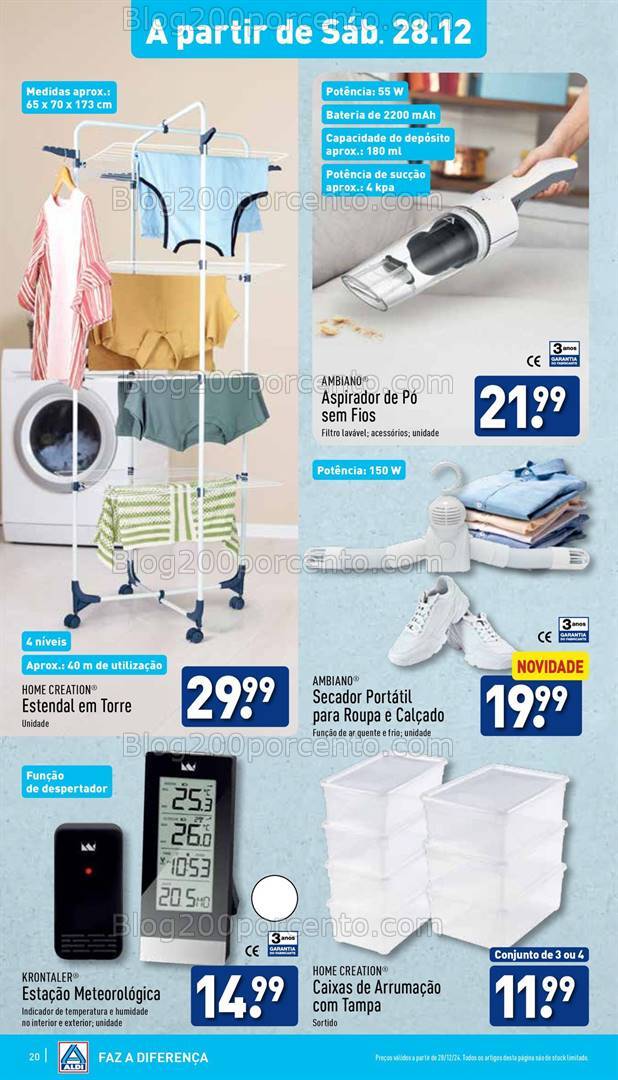 Antevisão Folheto ALDI Bazar Promoções a partir de 28 dezembro