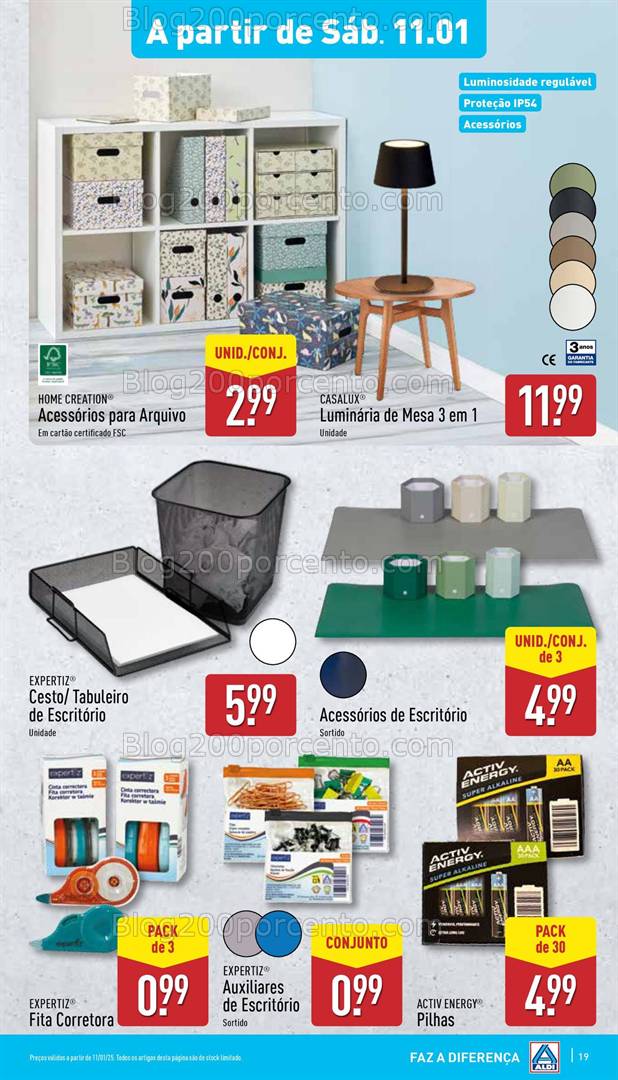 Antevisão Folheto ALDI Bazar Promoções a partir de 11 janeiro