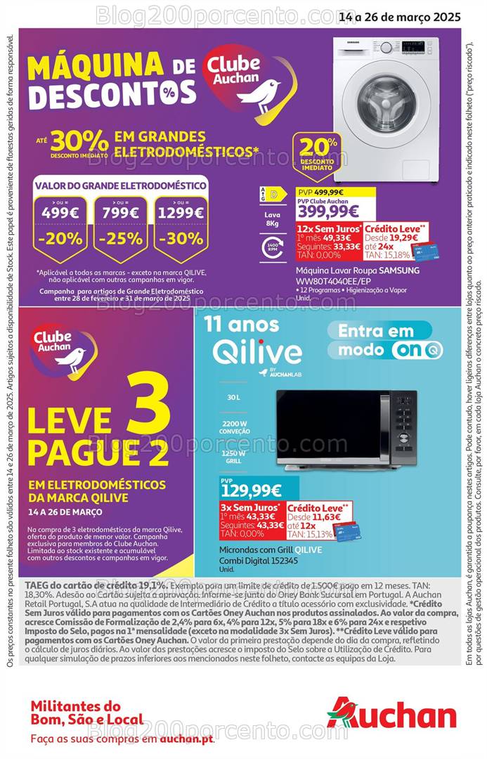 Antevisão Folheto AUCHAN Tecnologia Promoções de 14 a 26 março