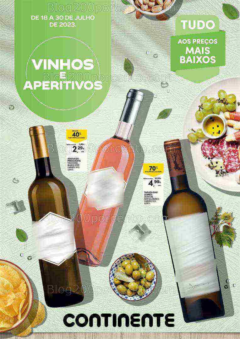 Antevisão Folheto CONTINENTE Vinhos e Aperitivos de 18 a 30 julho