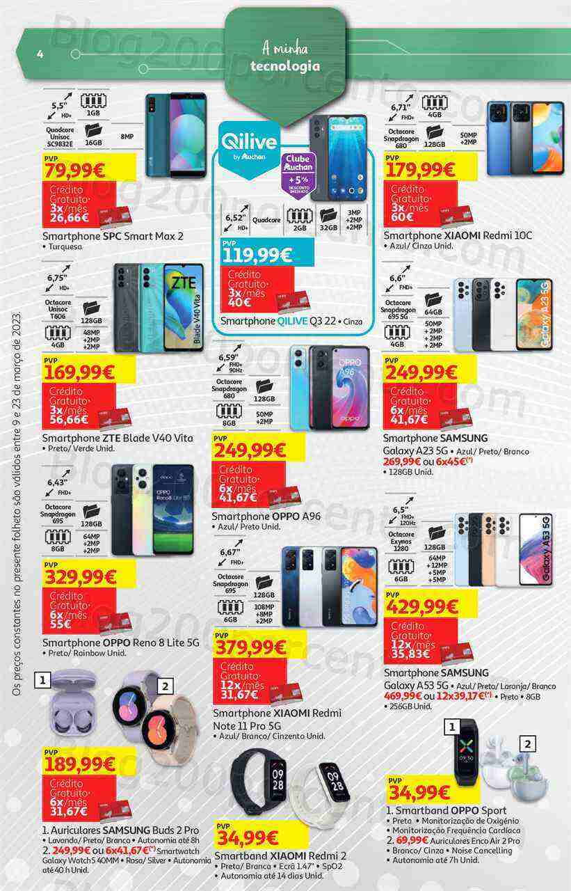 Antevisão Folheto AUCHAN Tecnologia Promoções de 9 a 23 março