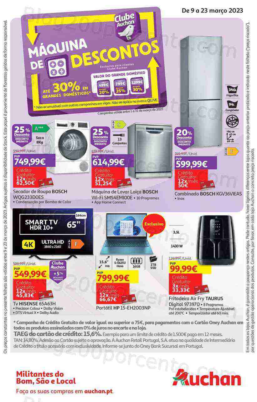 Antevisão Folheto AUCHAN Tecnologia Promoções de 9 a 23 março