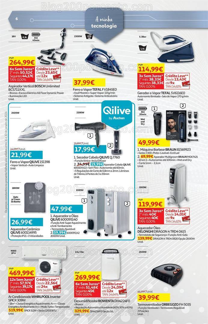 Antevisão Folheto AUCHAN Tecnologia Promoções de 16 a 30 janeiro