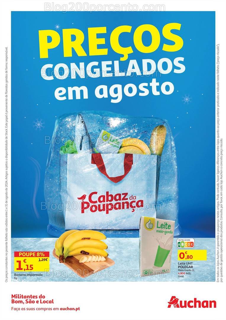 Antevisão Folheto AUCHAN Preços Congelados Promoções de 1 a 31 agosto
