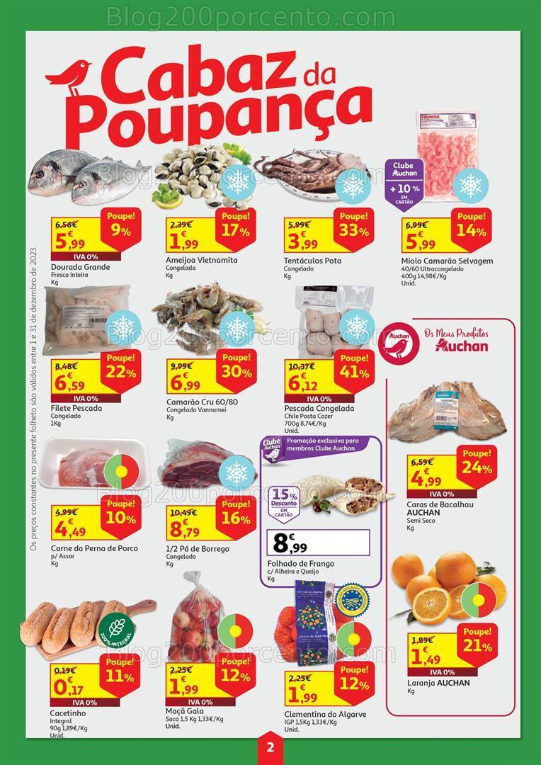 Antevisão Folheto AUCHAN Cabaz Poupança Dezembro Promoções de 1 a 31 dezembro
