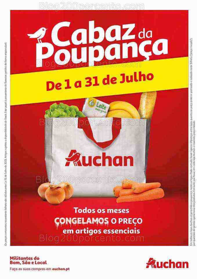 Antevisão Folheto AUCHAN Cabaz Poupança Promoções de 1 a 31 julho