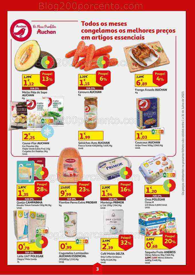 Antevisão Folheto AUCHAN Cabaz Poupança Promoções de 1 a 31 julho
