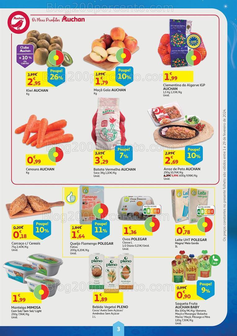 Antevisão Folheto AUCHAN Cabaz Poupança Promoções de 1 a 29 fevereiro