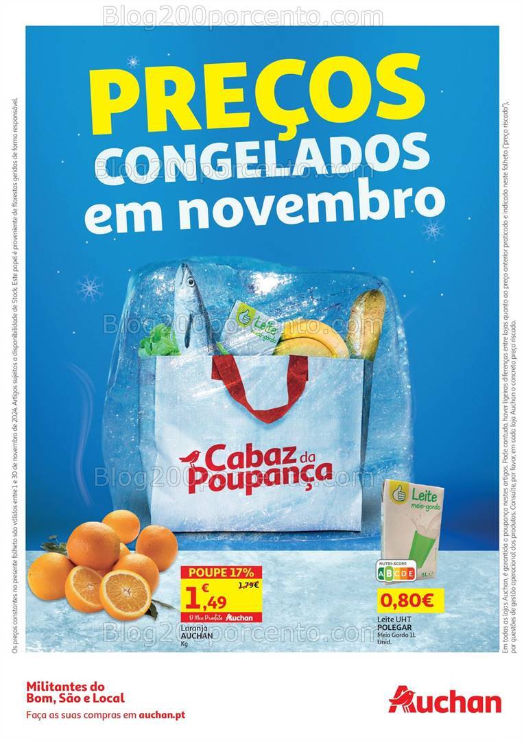 Antevisão Folheto AUCHAN Preços Congelados Promoções de 1 a 30 novembro
