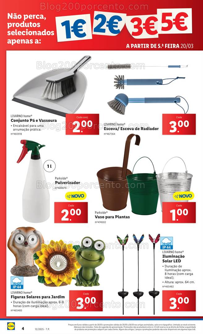 Antevisão Folheto LIDL Tudo de 1€ a 5€ Promoções de 20 a 26 março