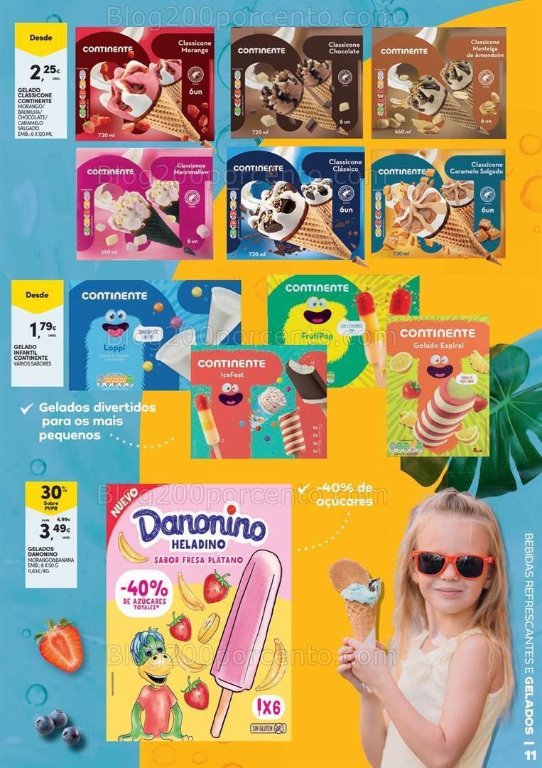 Antevisão Folheto CONTINENTE Bebidas e Gelados Promoções de 11 junho a 7 julho