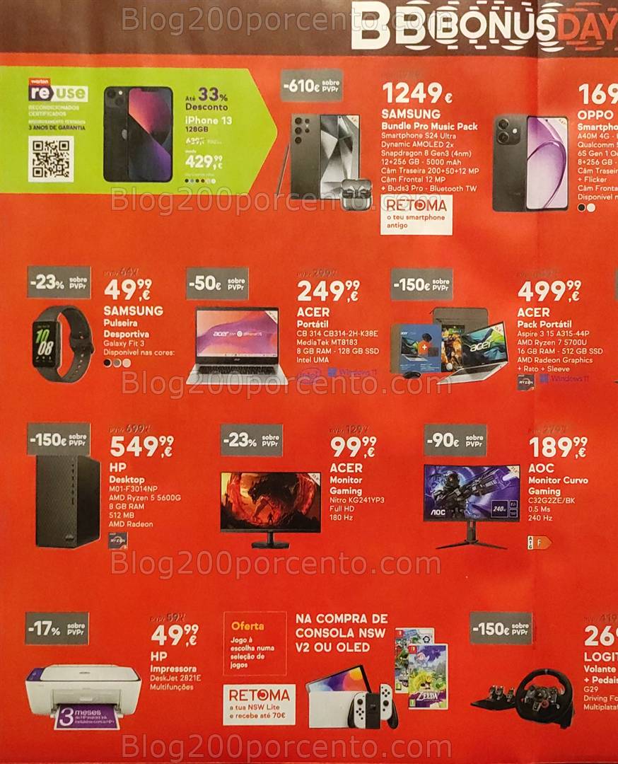 Antevisão Folheto WORTEN Bonus Days Promoções de 17 e 20 janeiro