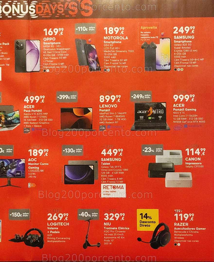 Antevisão Folheto WORTEN Bonus Days Promoções de 17 e 20 janeiro