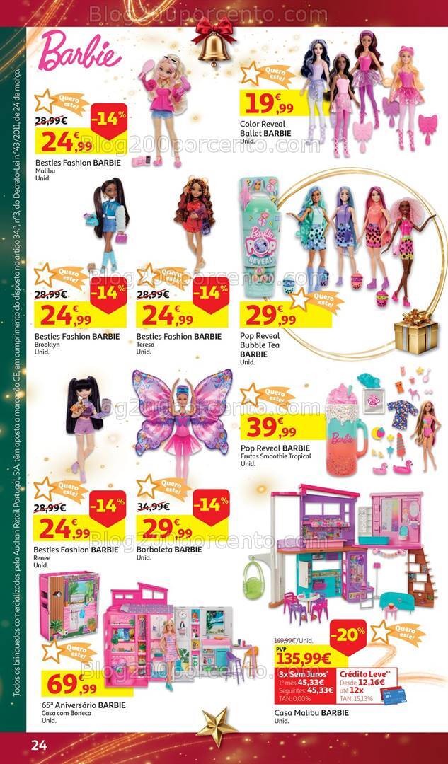 Antevisão Folheto AUCHAN Brinquedos Natal Promoções de 6 novembro a 10 dezembro