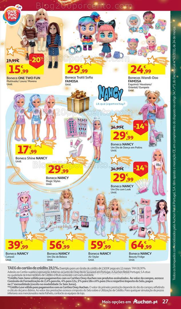 Antevisão Folheto AUCHAN Brinquedos Natal Promoções de 6 novembro a 10 dezembro