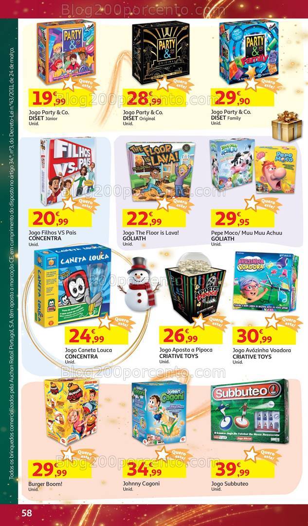 Antevisão Folheto AUCHAN Brinquedos Natal Promoções de 6 novembro a 10 dezembro